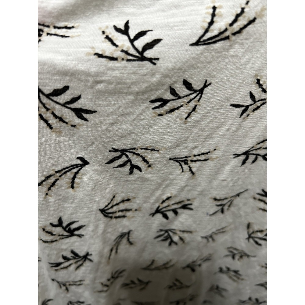 Lucky Brand Short Sleeve Ivory Floral Shirt Business casual career breathable LG - Picture 5 of 13